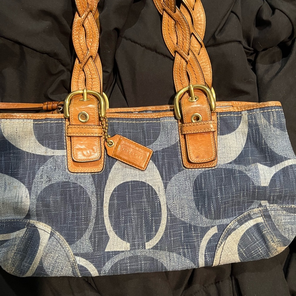 Authentic coach denim purse